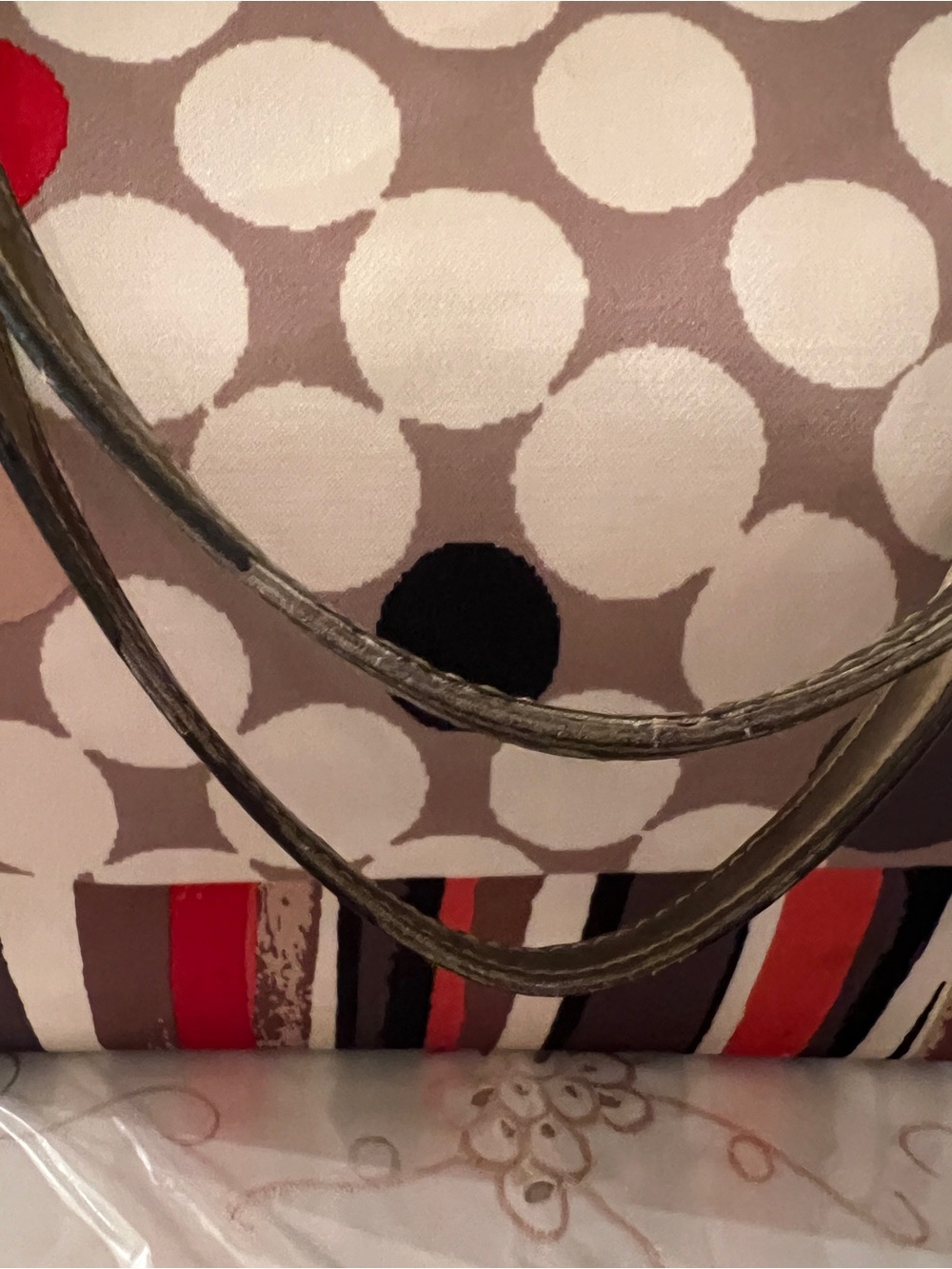 Coach Poppy Dot Print Tote Bag Style 25124 | Red Satin Lining | Shoulder Bag - Picture 6 of 16